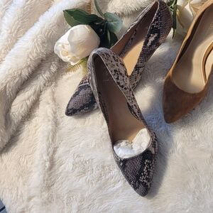 Bershka Brown and Snake Print Heels